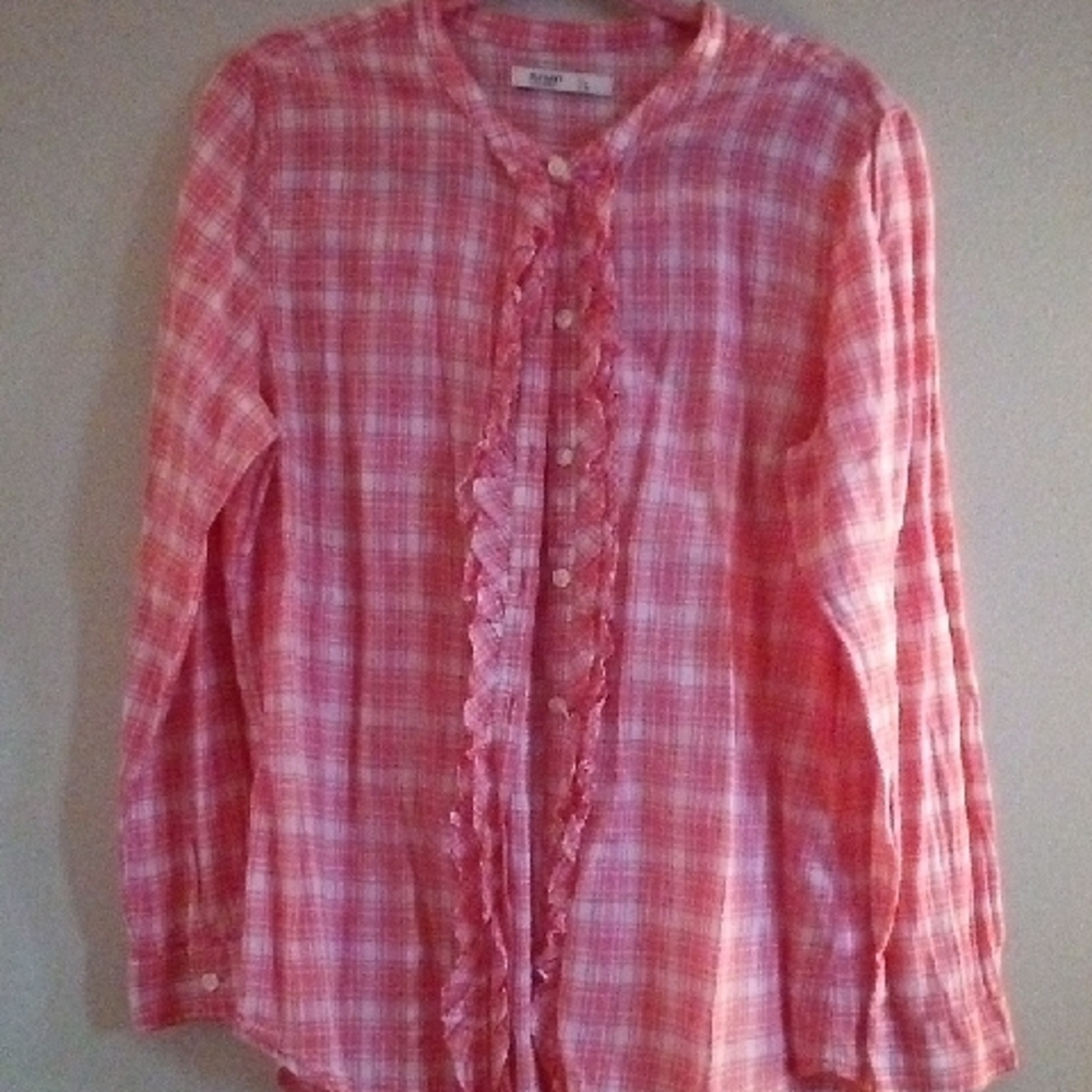 Old Navy Pink Plaid Blouse
